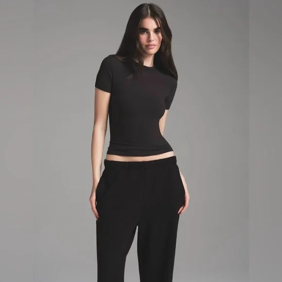 Skims Black Cotton Fleece Classic Straight Leg Sweatpant & Oversized Hoodie - Picture 5 of 10